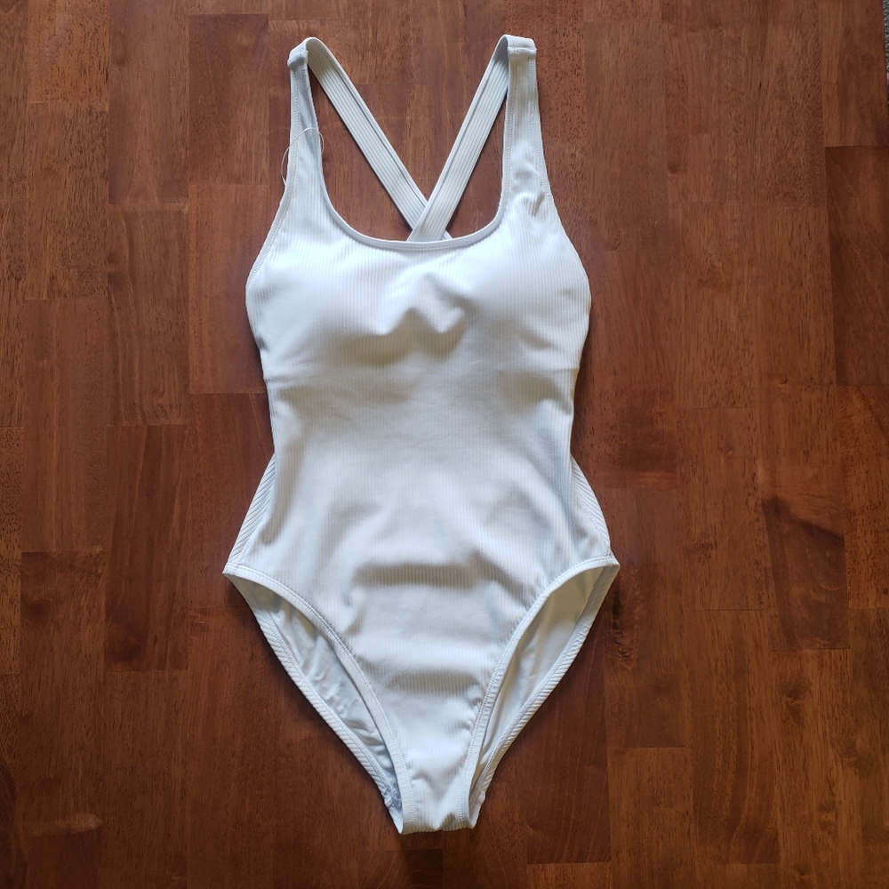 The Tulum - Ribbed - White One Piece Swimsuit